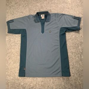 adidas teal crewneck polo with navy logo
